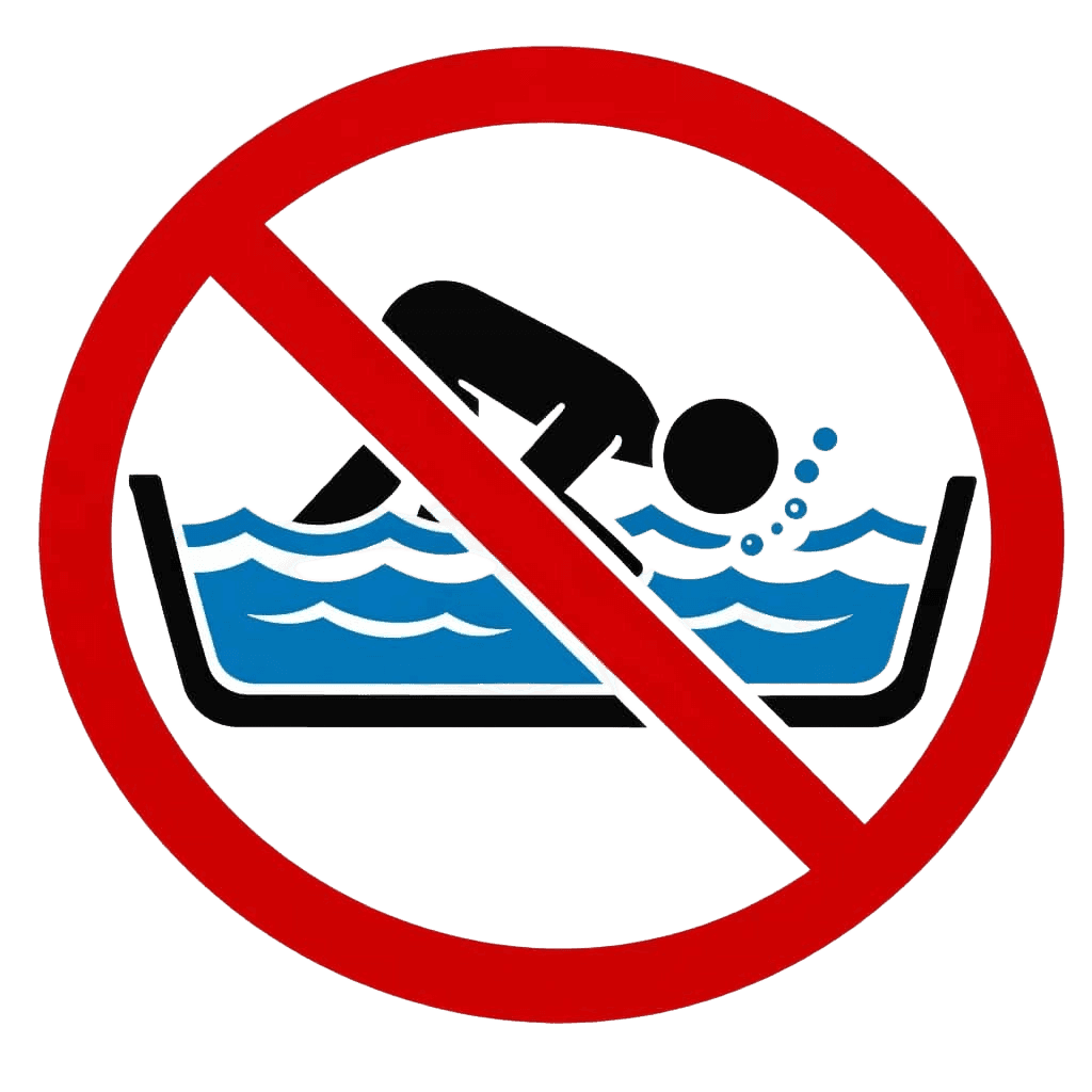 No head underwater icon for ice tubs.